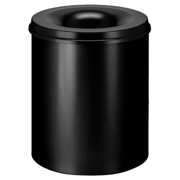 Vlamdovende metalen afvalbak / papierbak zwart | 80 liter