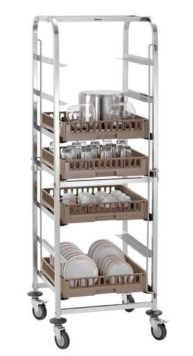 Bartscher Regaalwagen met 7 etages voor vaatwaskorven 50x50cm.