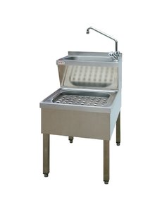 Basix RVS schoonmaak spoeltafel | 500x600xH890mm