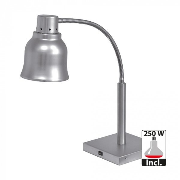 CaterChef Warmhoudlamp met zware voet RVS | Incl. 250Watt