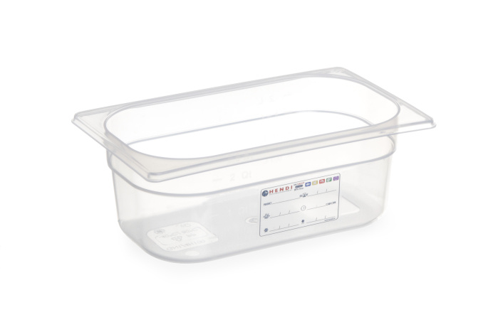 Hendi Gastronormbak 1/4 - 100mm diep Polypropyleen | 265x162mm.