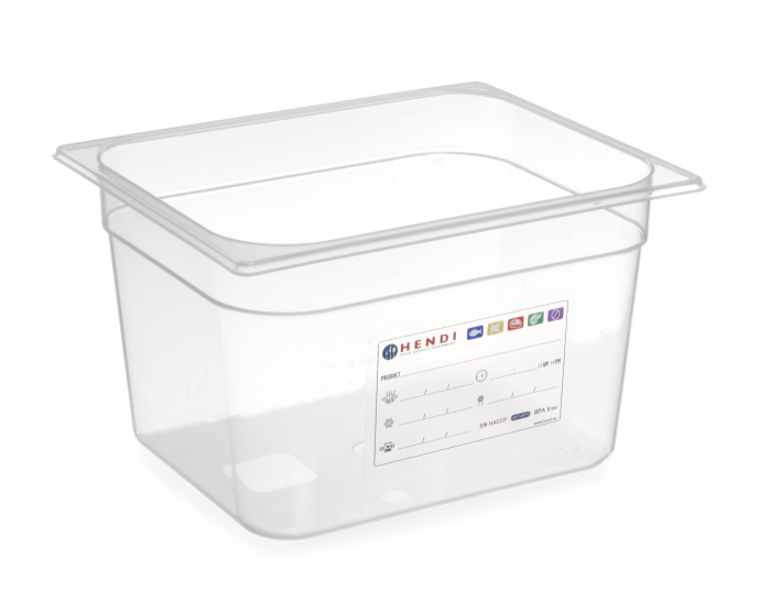 Hendi HACCP polypropyleen voorraaddoos GN 1/2 -100mm | 325x265mm.