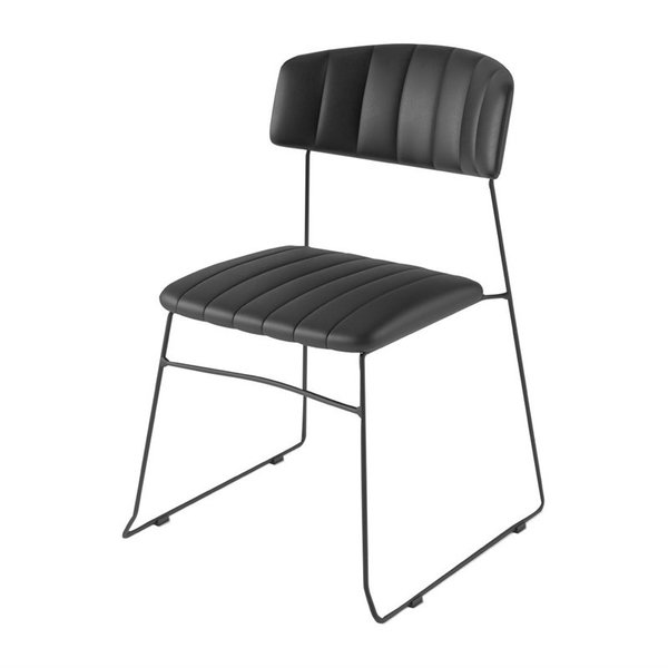 Mundo stoel zwartvoor indoor gebruik | Per 4 stuks