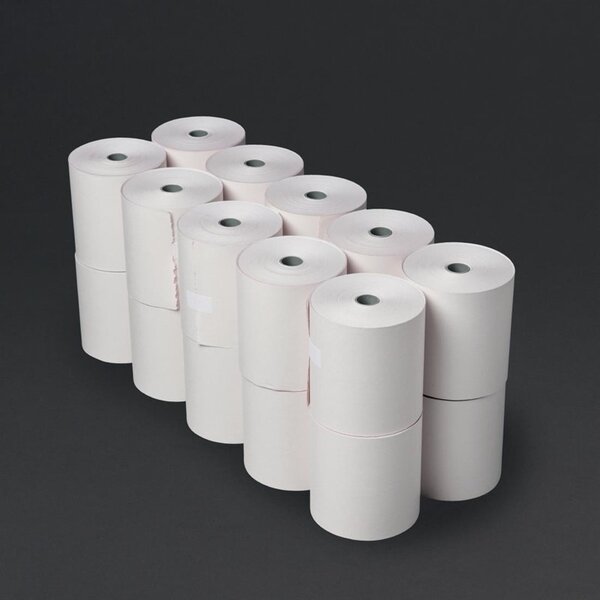 Olympia Olympia niet-thermische duplo kassarol 76x71mm wit/roze (20 stuks)