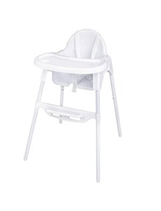 Bolero RVS & polypropyleen kinderstoel wit | Verstelbaar tussen 52 en 86cm