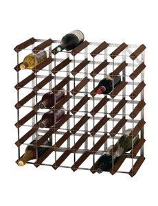  Wijnrek donker hout voor 42 flessen | 62x62x diep 23 cm.