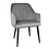Bolero Bolero Lia Velvet stoel bekleed met fluweeleffect grijs | Per 2 stuks
