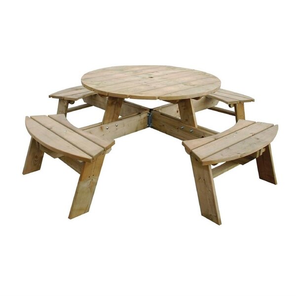 Rowlinson Rowlinson Ronde houten picknicktafel Ø200 cm. | Tot 8 personen