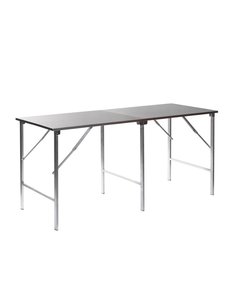 Tournus Werktafel opklapbaar RVS blad / aluminium frame  | 200x80xH90 cm.