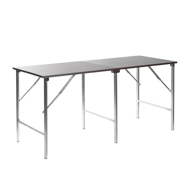 Tournus Werktafel opklapbaar RVS blad / aluminium frame  | 200x80xH90 cm.