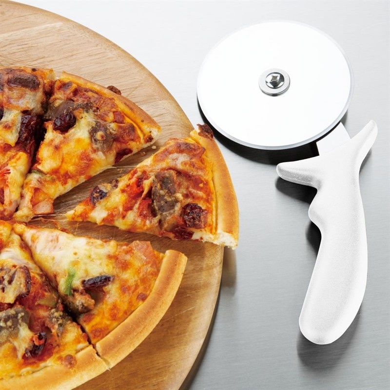Hygiplas Hygiplas RVS pizzawiel wit 10cm, foto 3 van 3