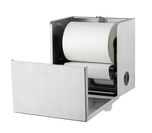 Qbic handdoekroldispenser voor wandmontage RVS | Autocutdispenser, foto 2 van 3