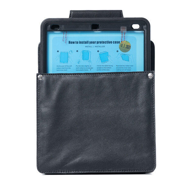 Kelner Holster met vak van 17 x 16,5 x 3 cm. voor iPad 10.2 inch | Zeer stevig rundleer