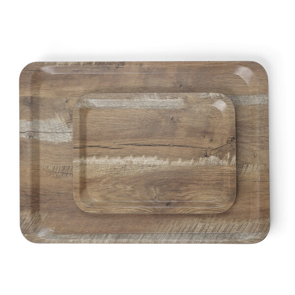 Hendi Dienblad Melamine | Hout Bedrukking Bruin Eiken | Keuze uit 2 maten