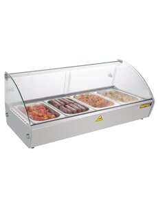 Buffalo Warmhoudvitrine 4x GN 1/3 | 30°C tot 90°C | 77.3x42xH33.6cm.