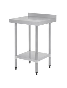 Vogue Werktafel met achteropstand 60 cm. diep RVS | Keuze uit 5 breedtes