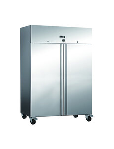 Gastro-Inox Koelkast met 2 deuren 1200 liter RVS | Geforceerde koeling | 2Â°C tot 8Â°C | 1340x810xH2000mm.