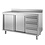 Gastro-Inox Werkbank met schuifdeuren en 3 laden en achteropstand RVS | 1500x700xH880mm.