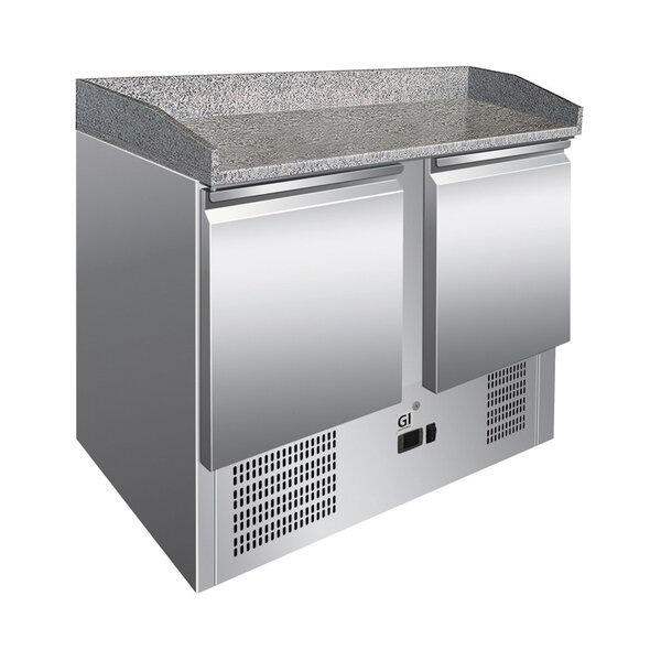 Gastro-Inox Gastro-Inox RVS werkbank met 2 deuren & marmer werkblad, geforceerd gekoeld