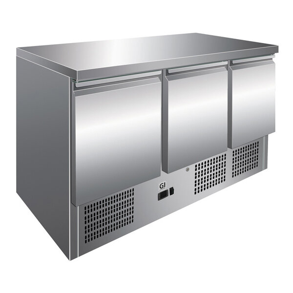 Gastro-Inox Gastro-Inox RVS werkbank met 3 deuren, geforceerd gekoeld