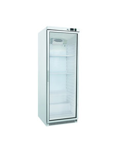 Gastro-Inox Gastro-Inox wit stalen koeling 400 liter met glasdeur, statisch gekoeld met ventilator