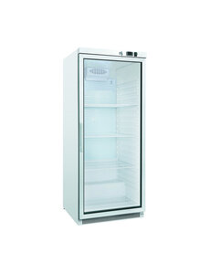 Gastro-Inox Gastro-Inox wit stalen koeling 600 liter met glasdeur, statisch gekoeld met ventilator