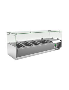 Gastro-Inox Gastro-Inox RVS opzetkoelvitrine 3x GN 1/3 + 1x GN 1/2