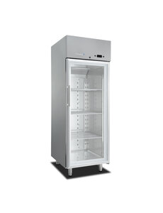 Gastro-Inox Marecos Softline roestvrijstalen GN 2/1 koeling met glasdeur 700 liter