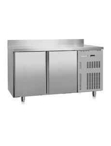 Gastro-Inox Marecos Softline RVS gekoelde werkbank 600mm diep met 2 deuren en achteropstand