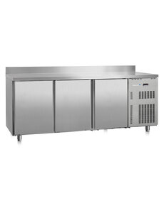 Marecos Marecos Softline RVS gekoelde werkbank 600mm diep met 3 deuren en achteropstand