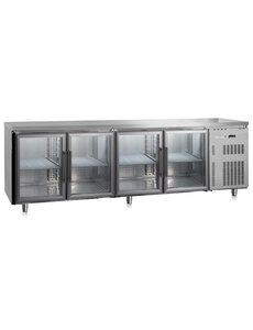 Gastro-Inox Marecos Softline RVS gekoelde werkbank 600mm diep met 4 glasdeuren