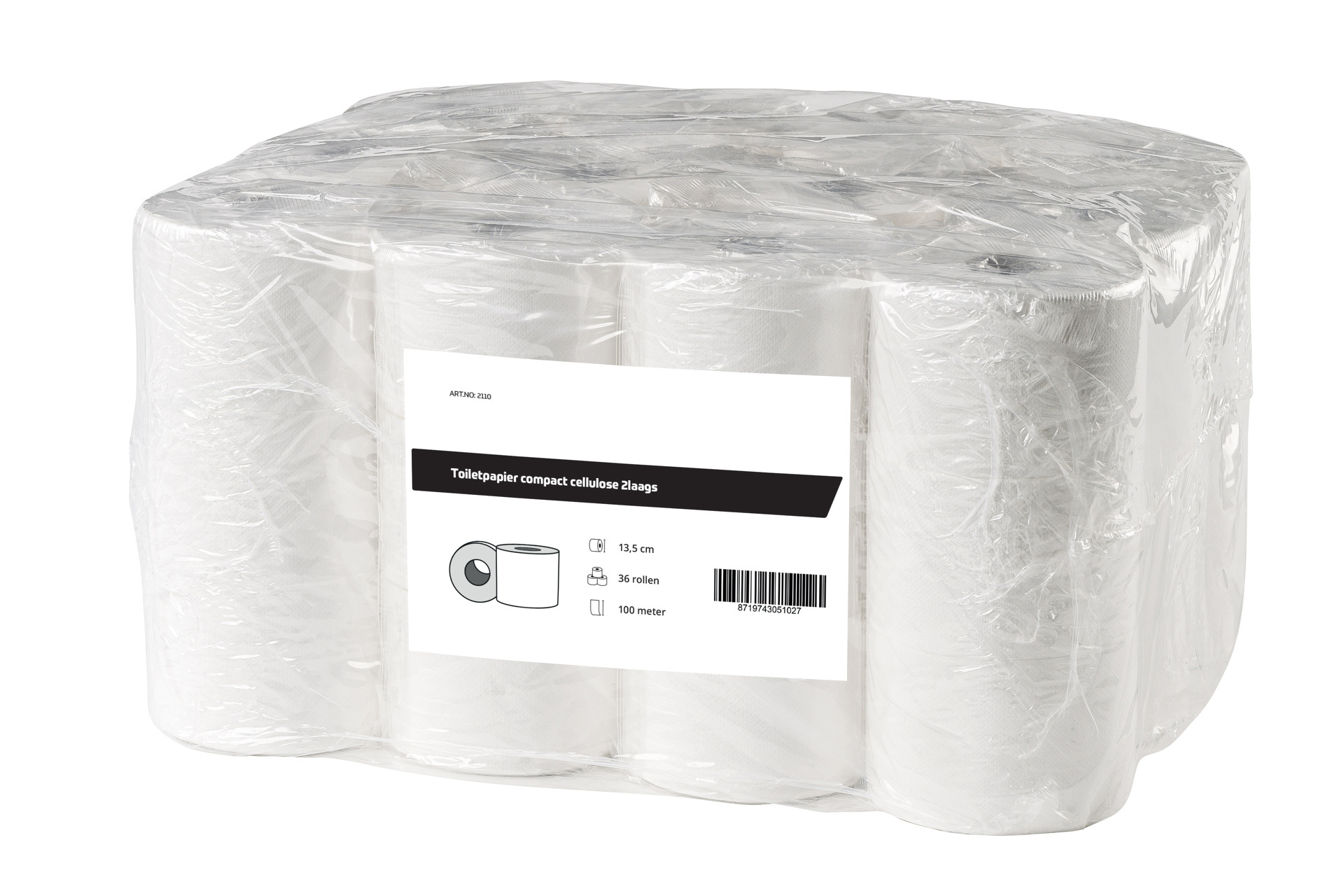 All Care Toiletpapier compact cellulose 2laags | 36 rollen van 100 meter