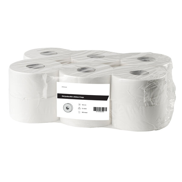 All Care  Mini jumborollen cellulose 2laags | 12 rollen van 180 meter