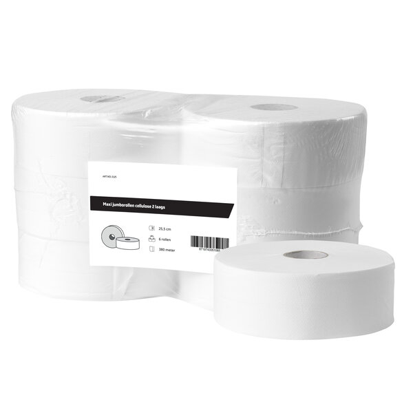 All Care  Maxi jumborollen cellulose 2laags | 6 rollen van 380 meter