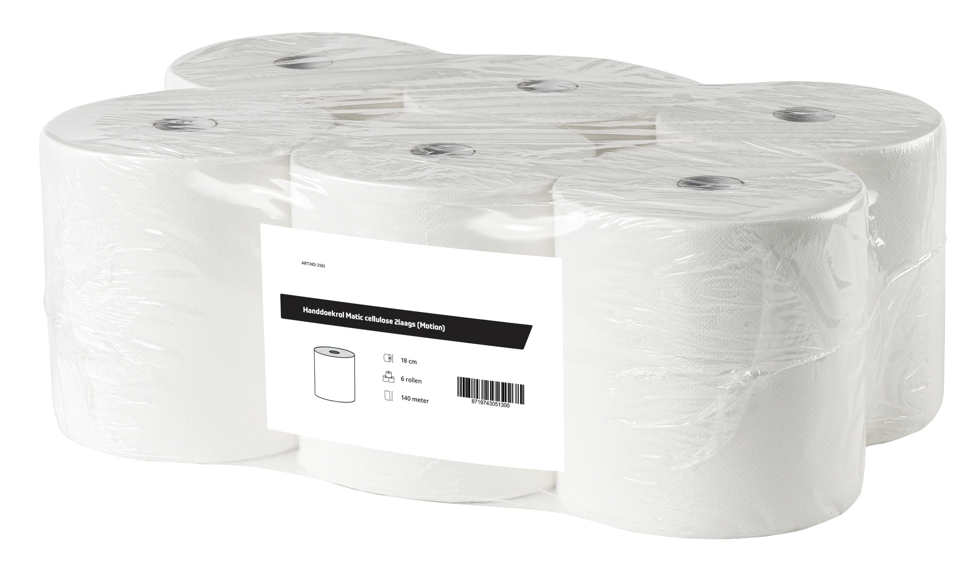 All Care Handdoekrol Matic cellulose 2laags | 6 rollen van 140 meter