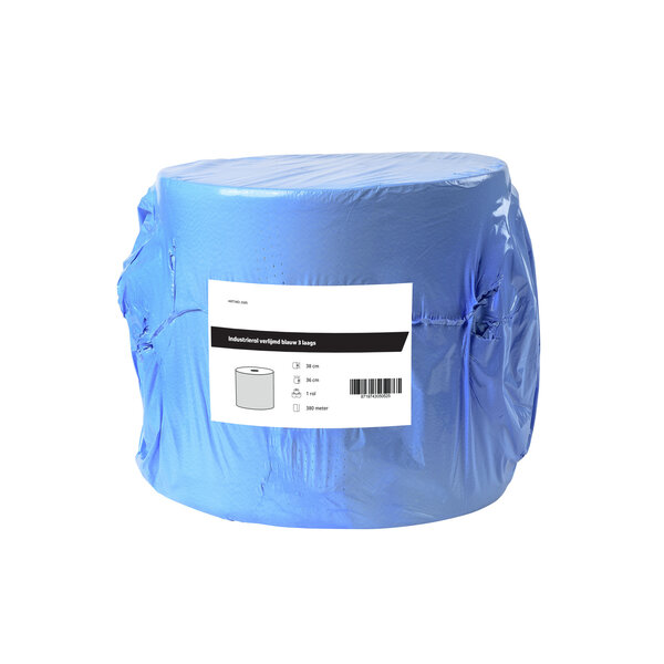 All Care  Industrierol verlijmd blauw 3laags | 1 rol van 360 meter