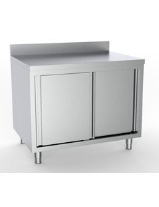 Combisteel Werktafel met schuifdeuren en achteropstand | 700mm diep | Keuze uit 6 maten