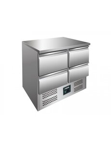Saro Gekoelde werkbank met 4 lades | +2 / +8 °C | Model VIVIA S 901 |  B900xD700xH870-890mm