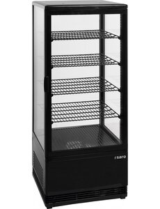 Saro Koelvitrine met 4 roosters zwart | 98 liter SC 100