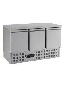 Combisteel Koelwerkbank met 3 deuren RVS | +2 / +8°C  | 1365x700xH875mm.