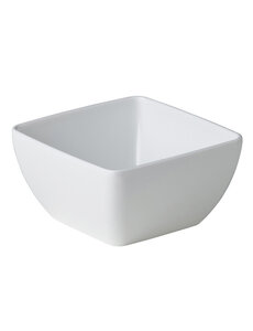  Gebogen vierkant melamine bakje wit | 8,9 x 8,9 x 4,5 cm