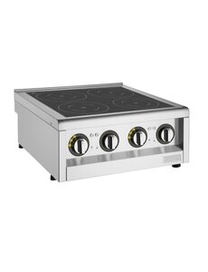 Buffalo Inductiekookplaat met 4 zones | Serie 600 |  2x 3kW | Breedte: 600 mm.
