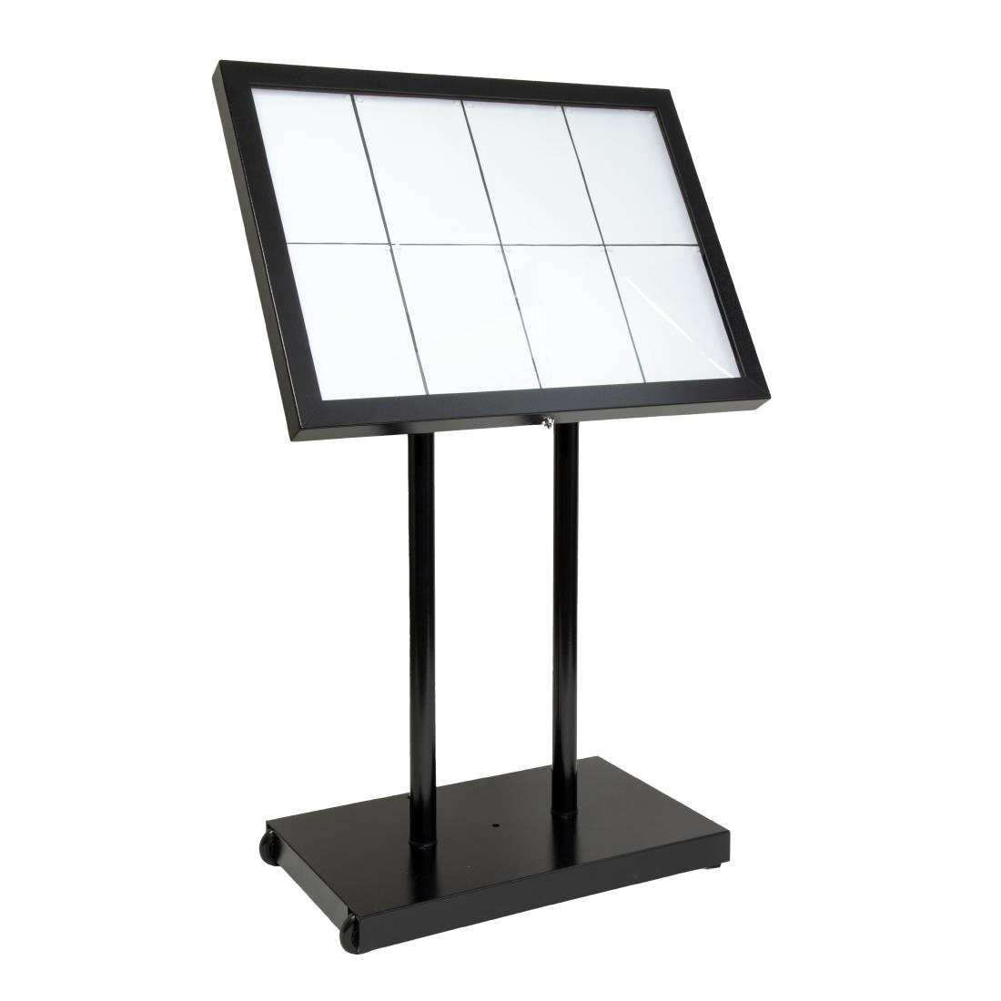 Securit Securit Teak zwart gecoat LED's informatie 8x A4 display met mast en voet, foto 3 van 6