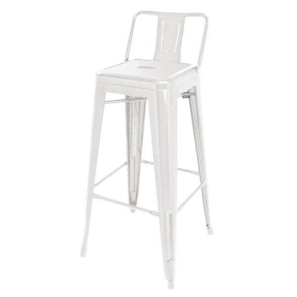 Bolero Bolero bistro stalen hoge kruk met rugleuning wit (4 stuks)