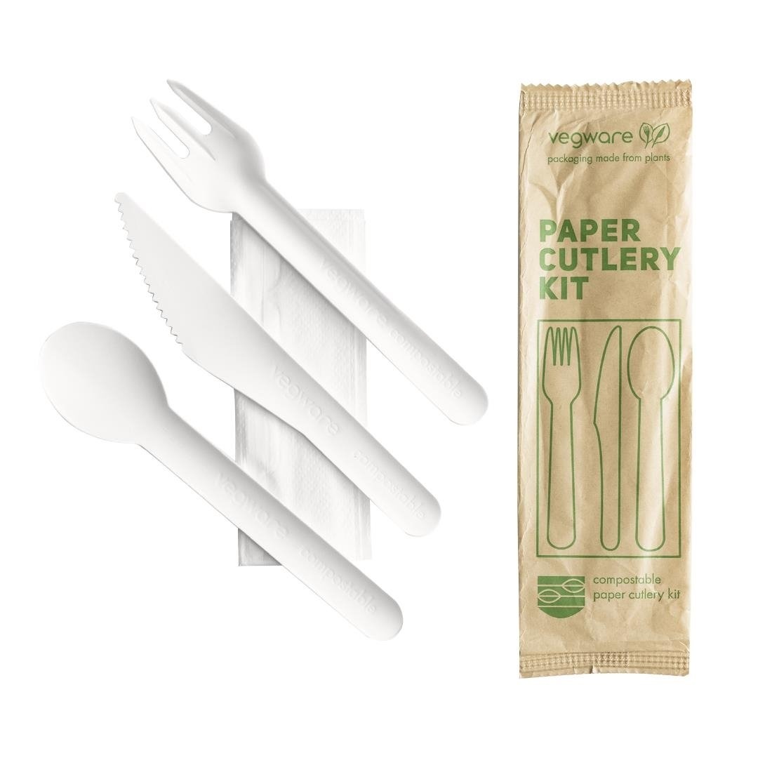 Vegware Vegware Composteerbare papieren bestekset 4 in 1 | Per 250 stuks