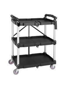 Vogue Vogue 3-laags opvouwbare trolley zwart klein