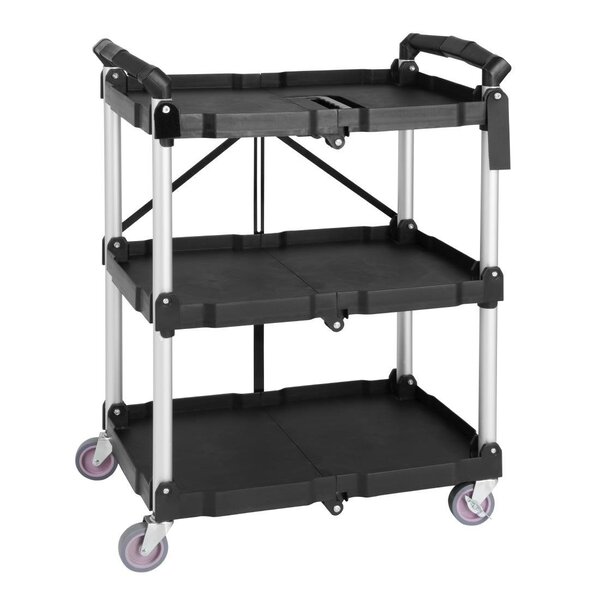 Vogue Vogue 3-laags opvouwbare trolley zwart klein