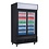 Polar Polar Displaykoeling met schuifdeuren en lichtbak 950 liter zwart |  +2°C tot +6°C | 120x73xH204 cm.