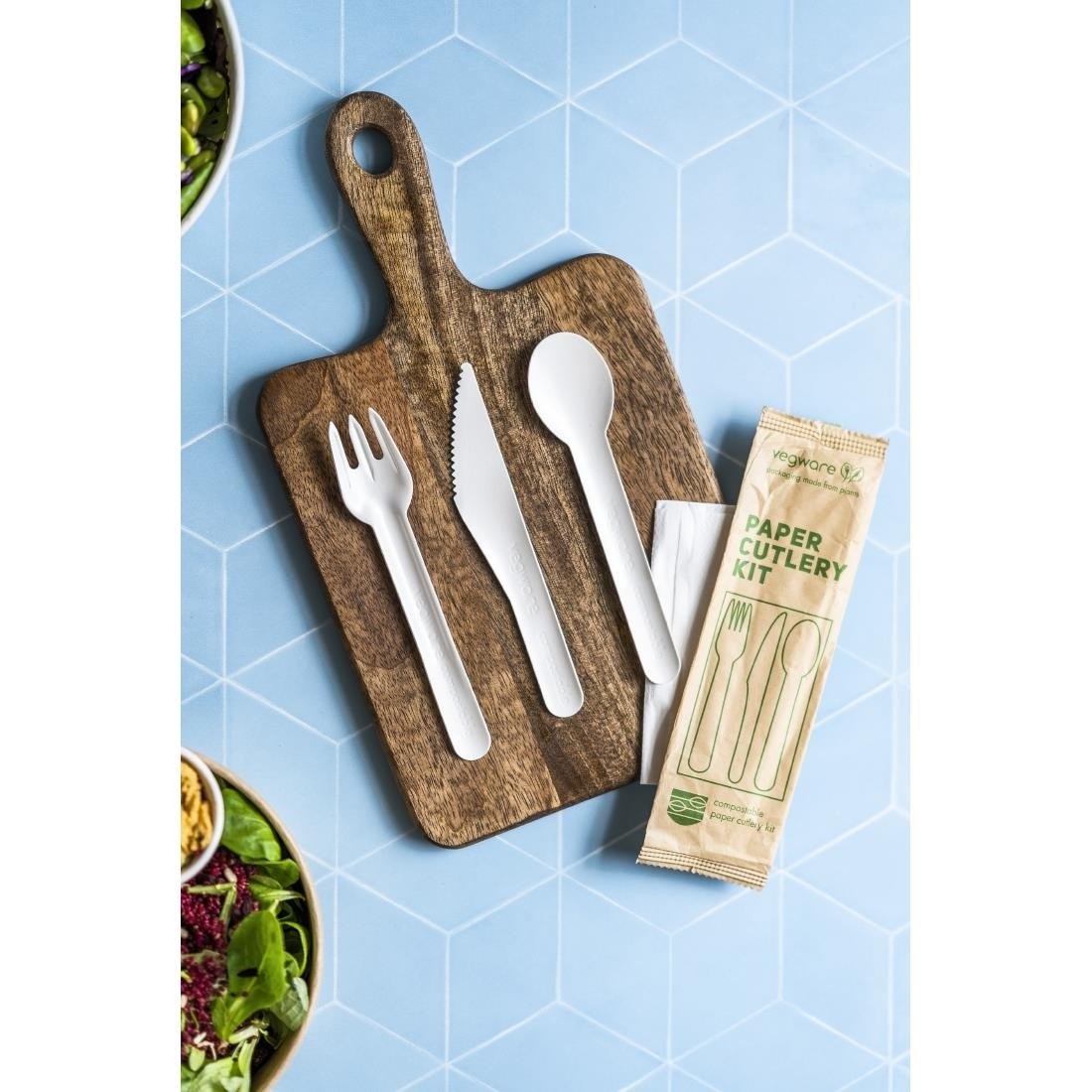 Vegware Vegware Composteerbare papieren bestekset 4 in 1 | Per 250 stuks, foto 2 van 3