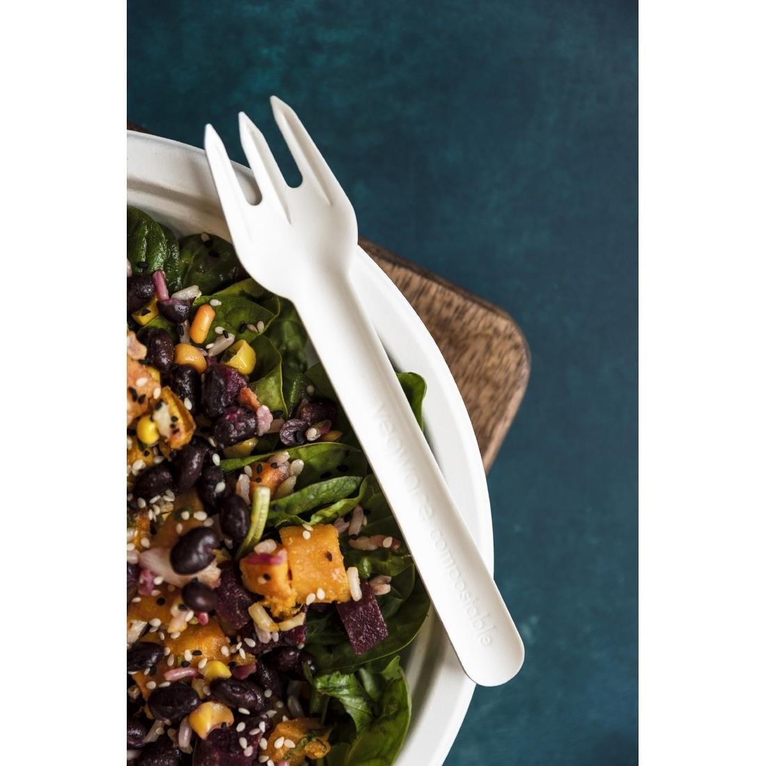Vegware Vegware Composteerbare papieren vork 15.7 cm. | Per 1000 stuks, foto 2 van 4